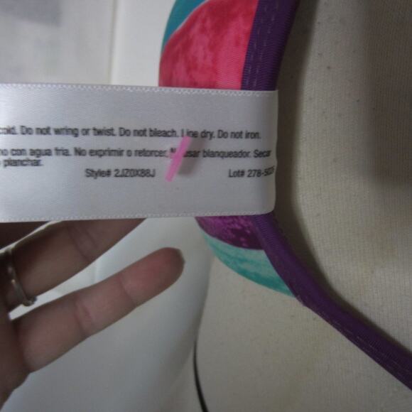 Arizona Bikini Top Colorblock Sequin Y2K Festival M - Picture 6 of 7